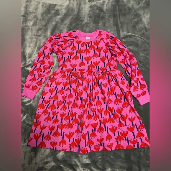 Hanna Andersson Print Knit Dress in French Terry Children Size 12